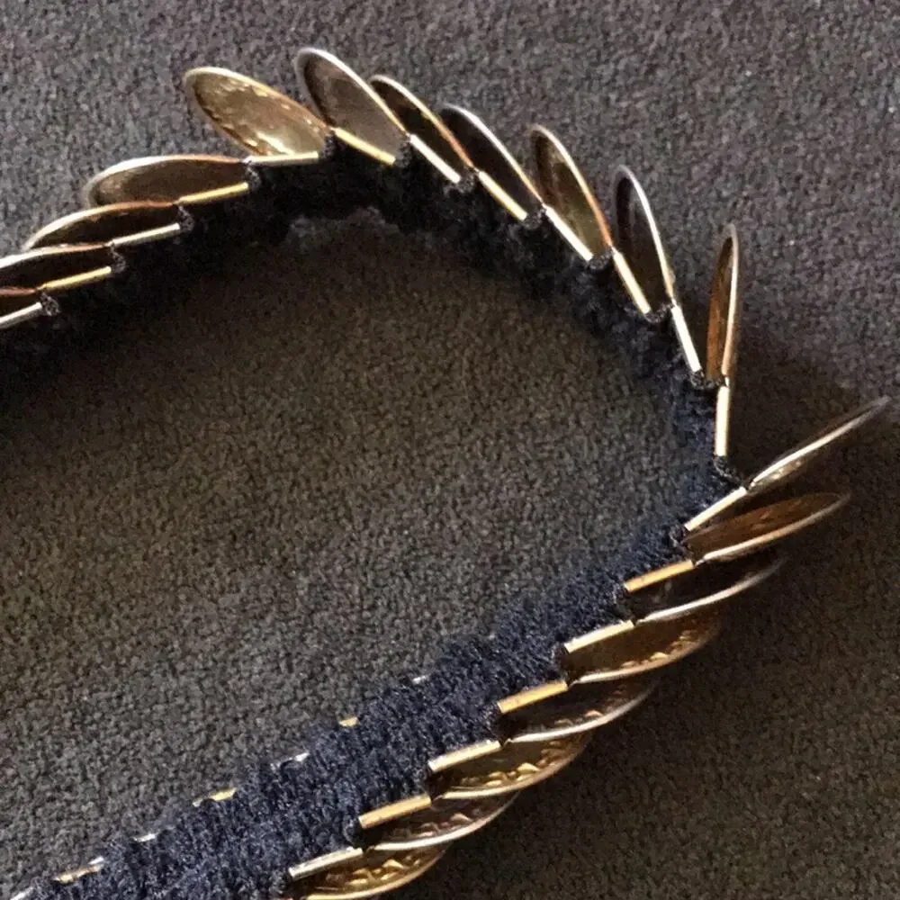 1970s Gold & Silver Tone Coin Disc Stretch Belt